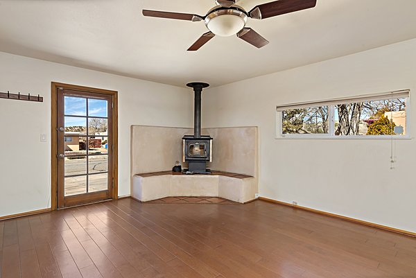 Family Room with Woodstove and Separate Entrance