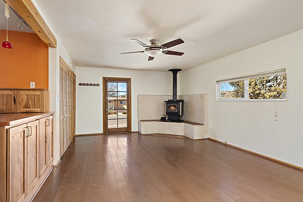 Family Room with Woodstove and Separate Entrance