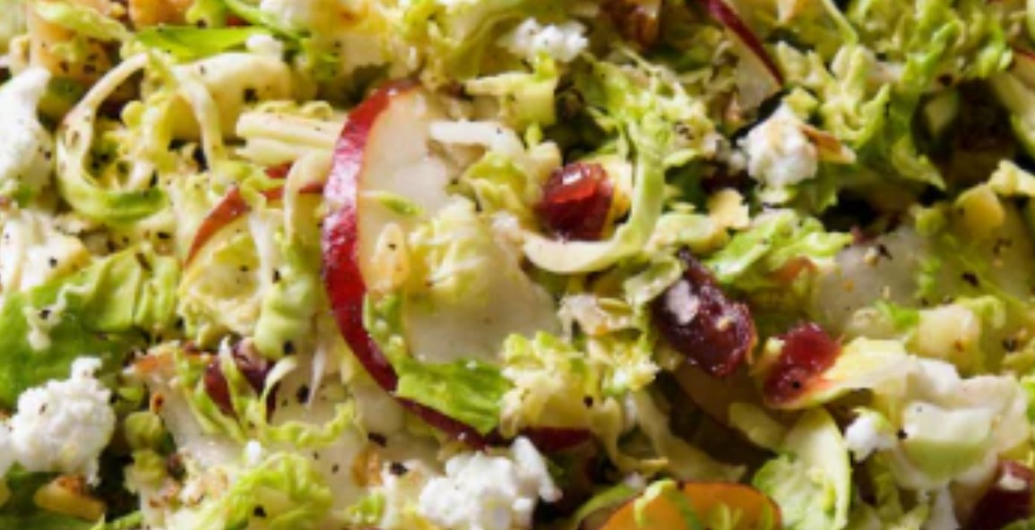 RECIPE: BRUSSELS SPROUT SALAD WITH GREEN CHILE HONEY MUSTARD VINAIGRETTE