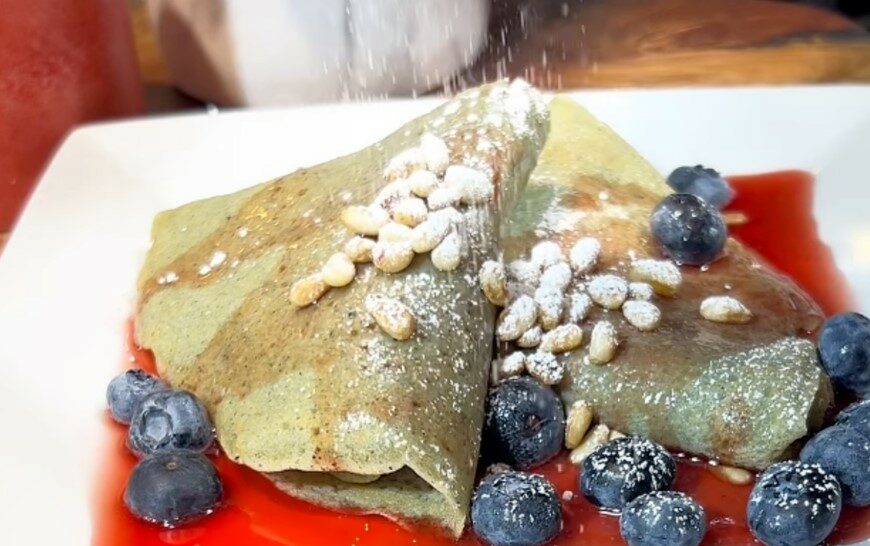 RECIPE: Blue Corn Crepes with Prickly Pear Syrup