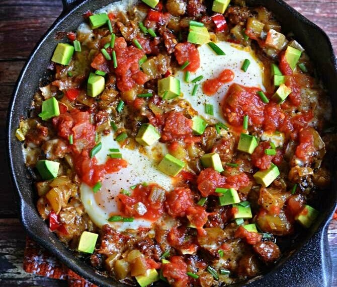 RECIPE: Chorizo Green Chile Breakfast Skillet