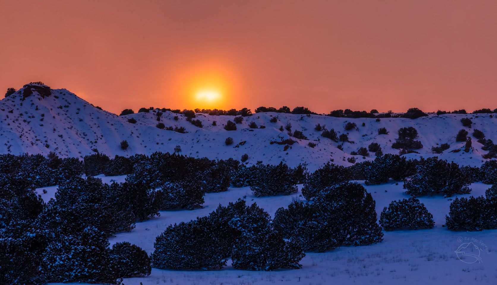 PHOTO: Cold and Snowy Sunset by Ed MacKerrow