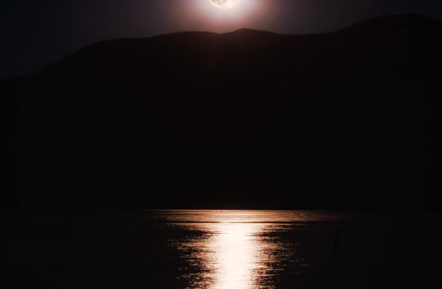 PHOTO: Full Moon Shot from Eagle Nest Lake by Elijah Rael