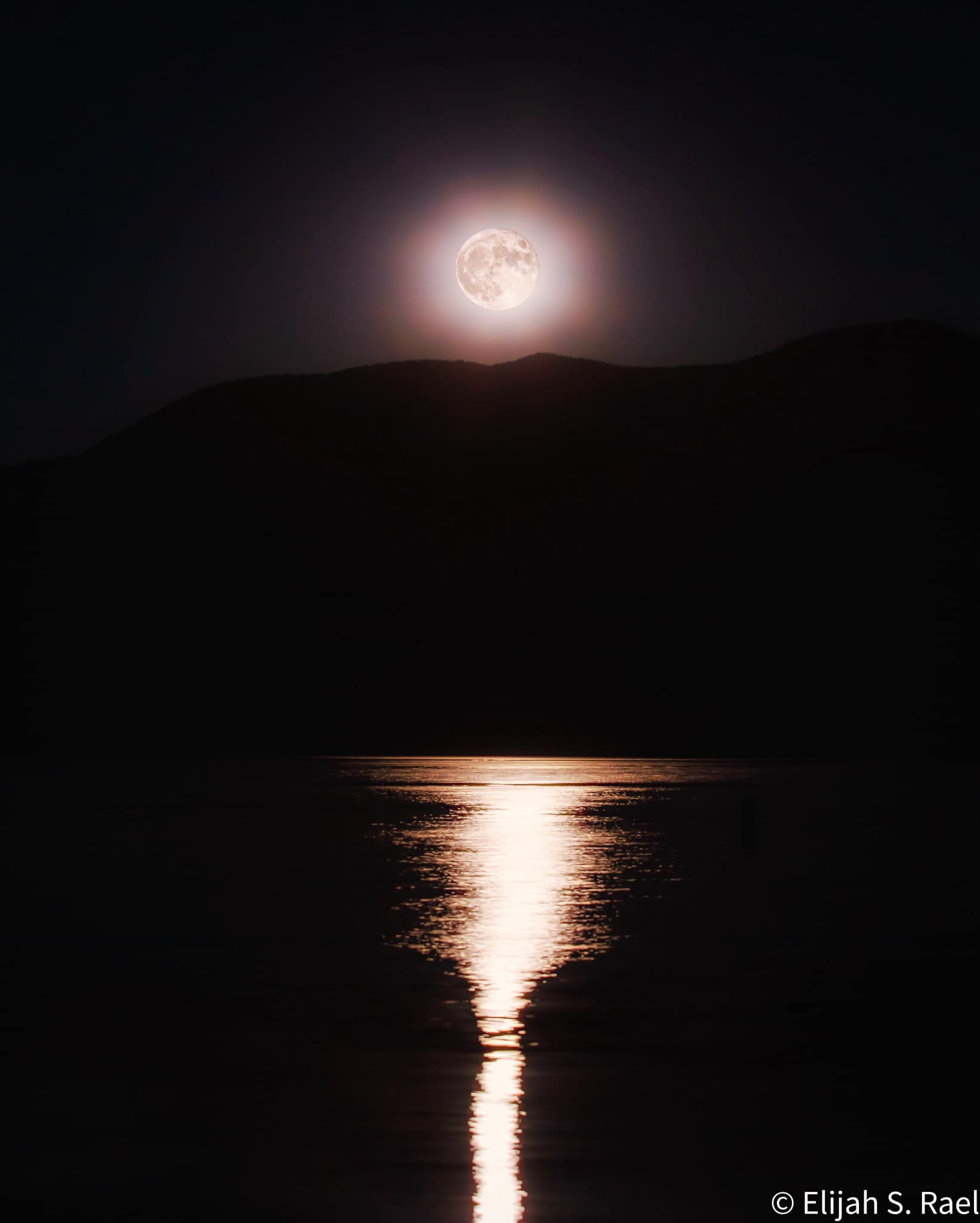 PHOTO: Full Moon Shot from Eagle Nest Lake by Elijah Rael