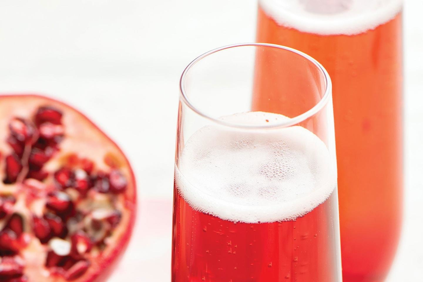 RECIPE Pomegranate Mimosa Adrienne DeGuere Sotheby's Santa Fe