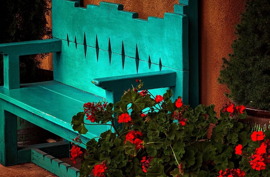 PHOTO: The Handcrafted Turquoise Bench by Don Peterson