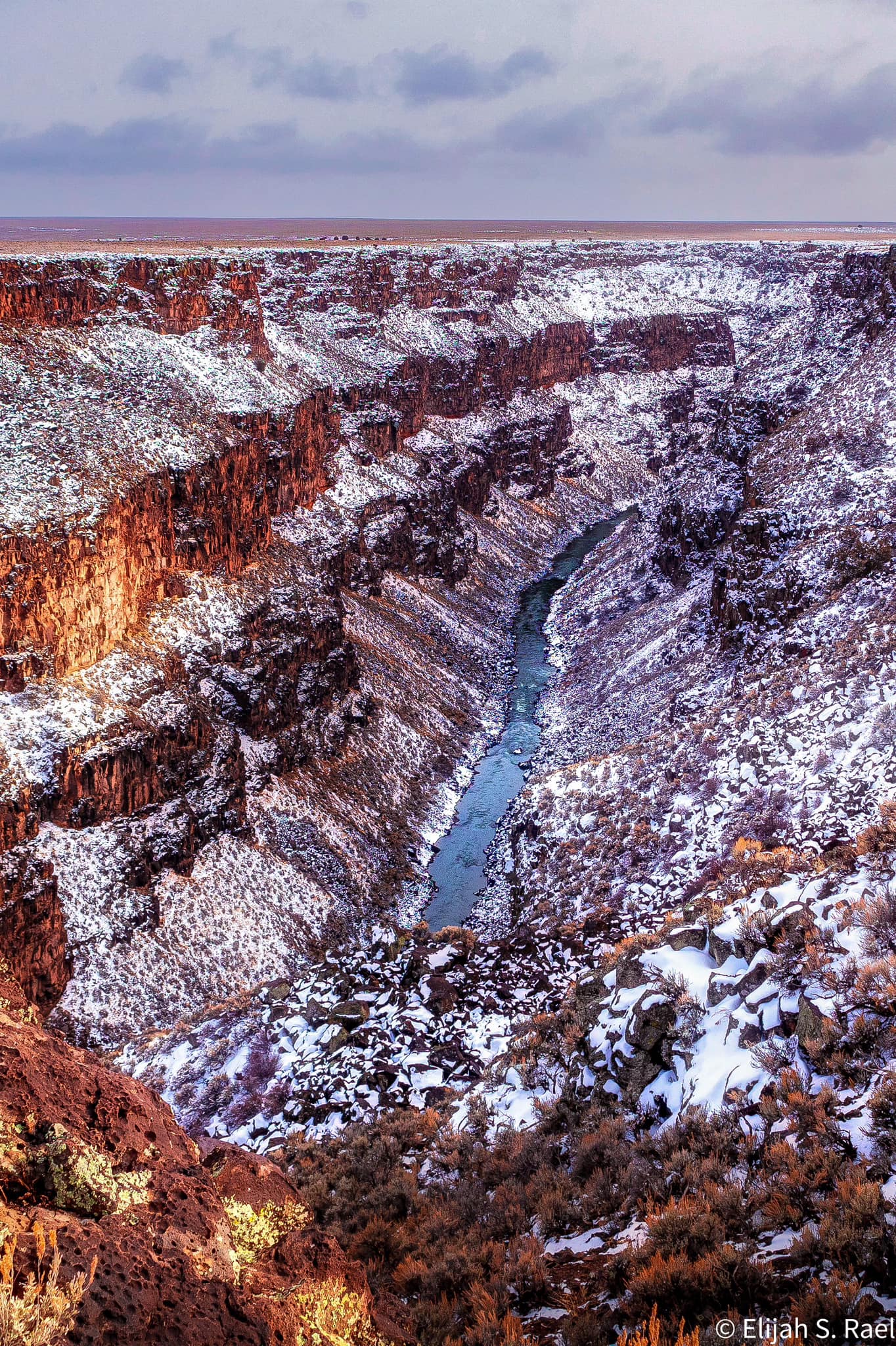 PHOTO: The Rio Grande Gorge with Snow by Elijah Rael